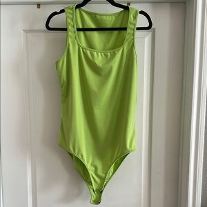 SHEIN Green Bodysuit Top with Square Neckline